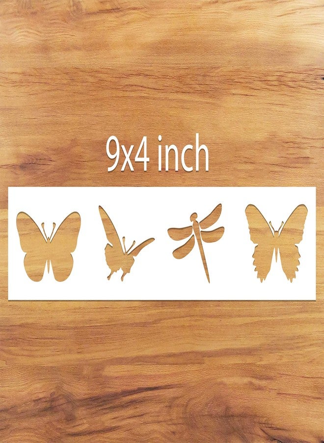 WallDesign Cute Butterflies Reusable Stencils for Wall Painting on Kids Room, Kindergarten Wall Art Decoration (4 inch x 9 inch Design Size) - Image 2
